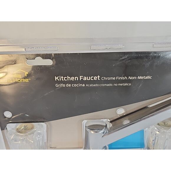 Road & Home Chrome Double Handle Low-Arc Kitchen Faucet w/Deck Plate [C7] - Picture 7 of 16